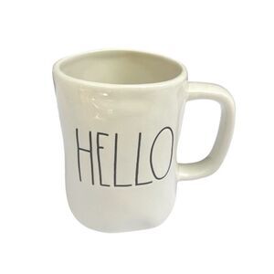 RAE DUNN. Artisan Collection by Magenta HELLO Creamy White Black Coffee Mug